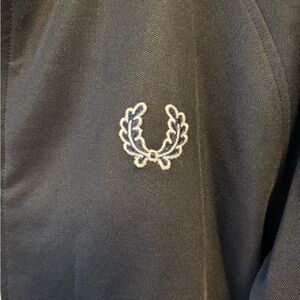 Fred Perry Black Track Jacket with Double Stripes